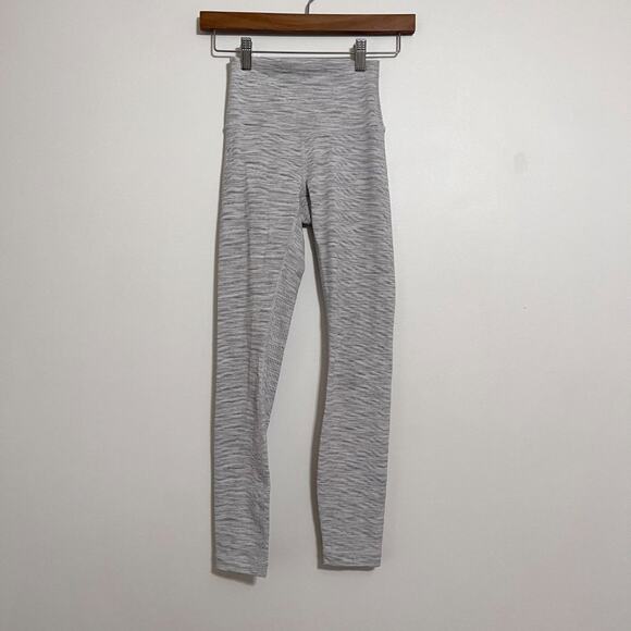 Lululemon White and Grey High Rise Wunder Under 25" Leggings - Picture 2 of 6